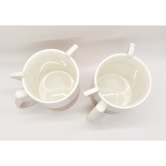 Parker Lane Dog Coffee Cup Mugs Figural Red Stripe With Ears Cute 16oz Look New - Picture 3 of 4